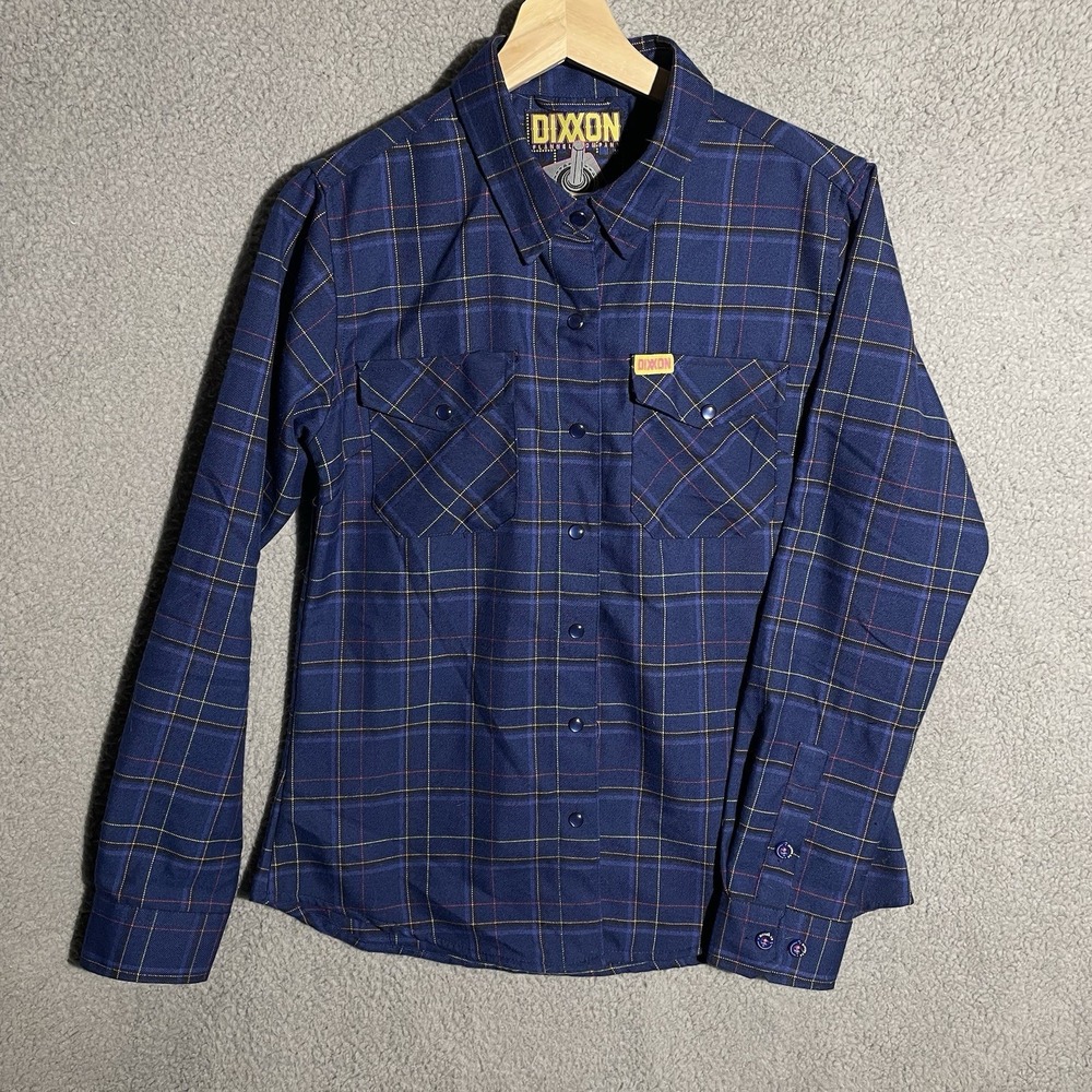Dixxon Flannel Shirt The Toru Blue Plaid Women’s medium Pearl Snap Arcade